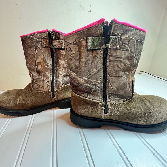 Game Winner Leather Outdoor Woodland Girl's Side Zippered Boots Shoes Size 13B - Picture 2 of 14